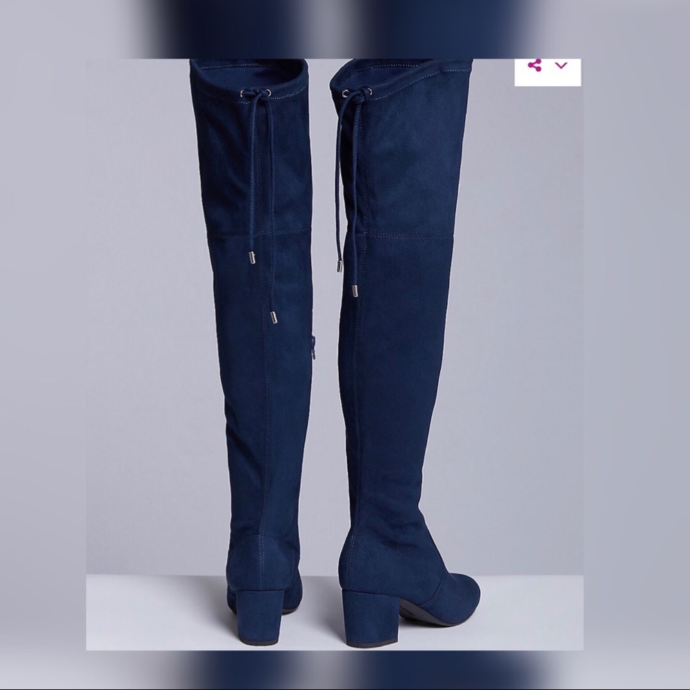 Navy Blue Thigh High Boots